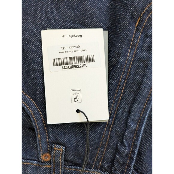 Reformation Cary High rise Slouchy straight Leg Jeans Dark Blue Quarry Size 31 - Picture 8 of 8